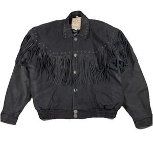M. Julian Adventure Santa Fe Fringe Suede Leather Jacket Ranch Western Men M